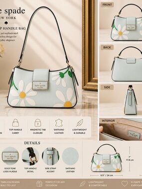 kate spade Light Blue Daisy Applique Shoulder Bag